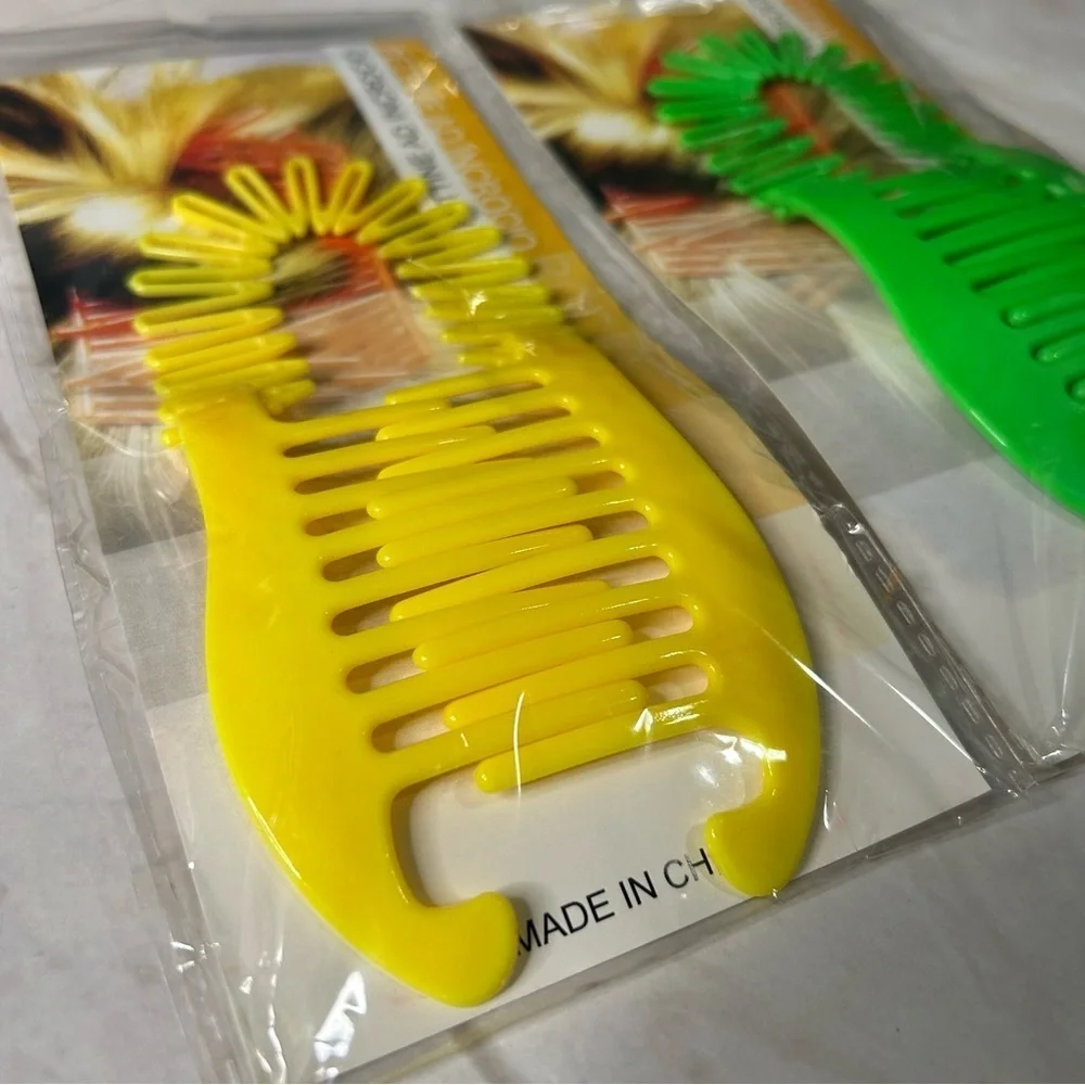 Yellow and Green Hair Combs Set of Two